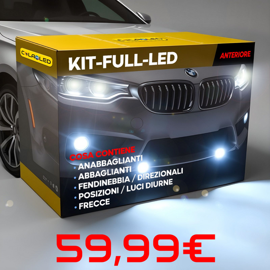 KIT FULL LED AUTO (Completo & specifico) - CANBUS 0 ERRORI SUL COMPUTER DI BORDO- OMOLOGATO - Plug and play 0 MODIFICHE - GARANZIA 2 ANNI Colaoled-ITALIA